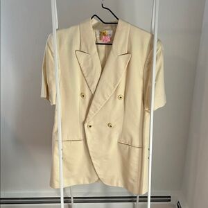 Jones New York Cream Double-Breasted Blazer